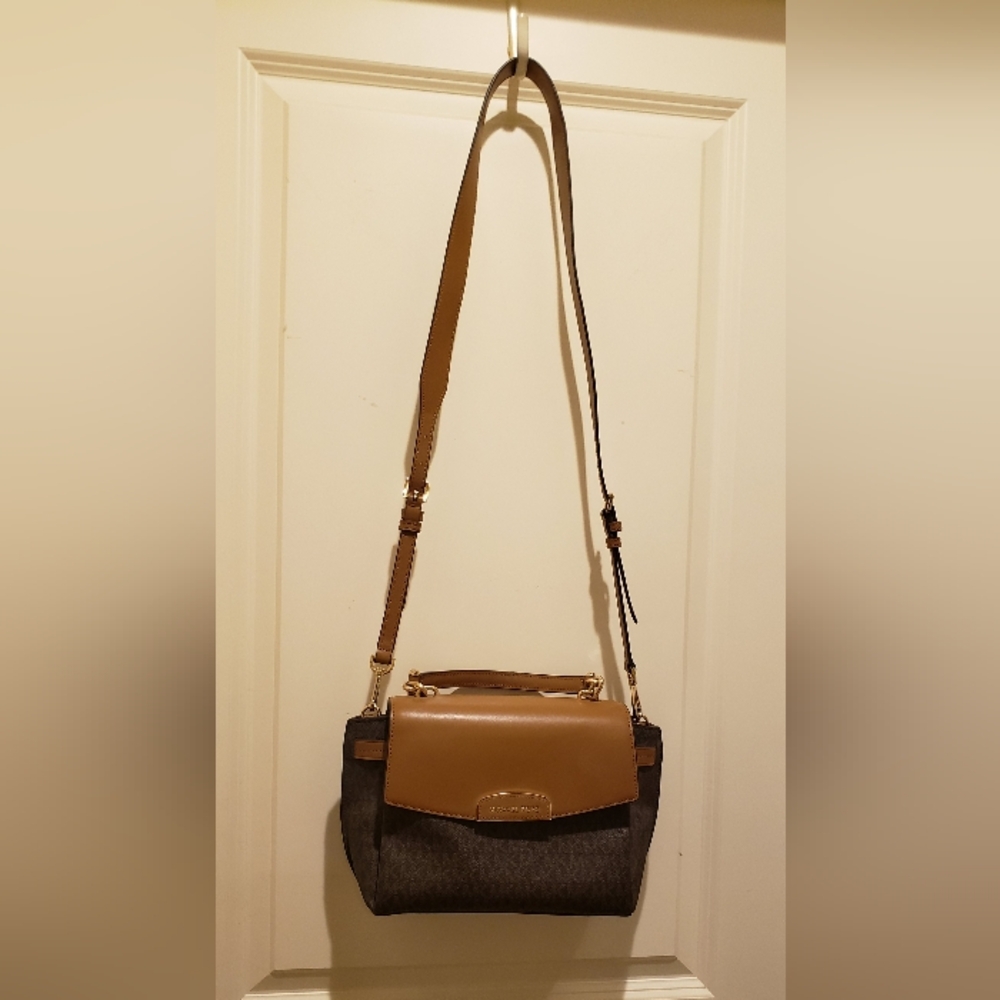 Michael Kors Tan and Brown Crossbody Bag